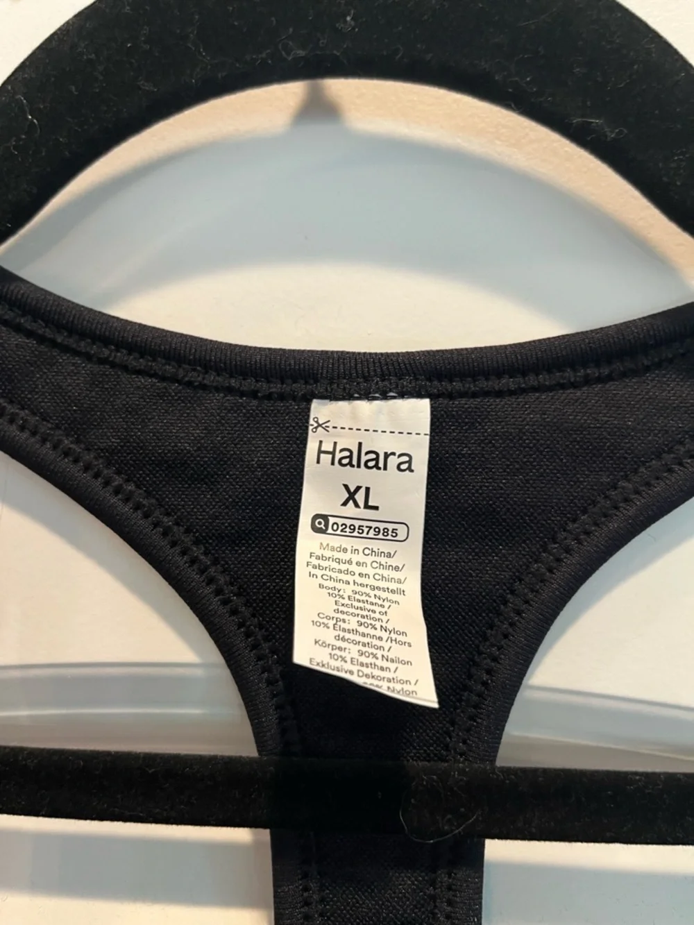 Halara Shimmery Black Racerback Sports Bra XL New Sparkle Activewear Yoga Gym